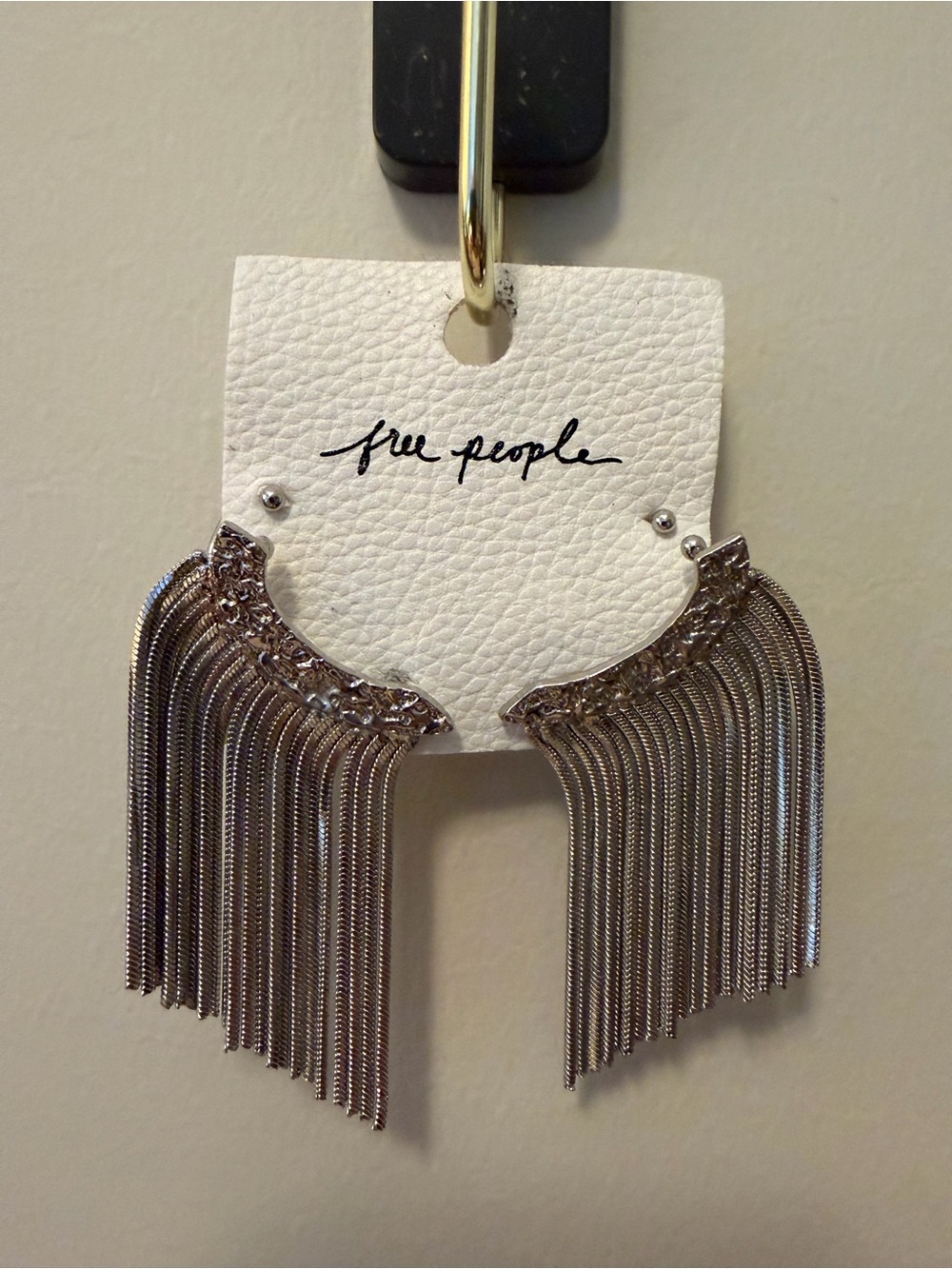 Free People Silver Cascading Chain Fringe Earrings